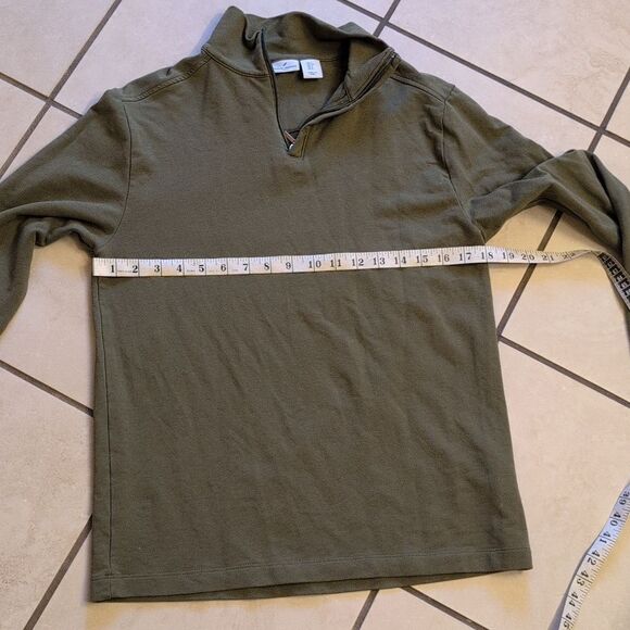 Daniel Hechter Paris Pullover sweater Olive Green zip neck soft cotton size S - Picture 4 of 7